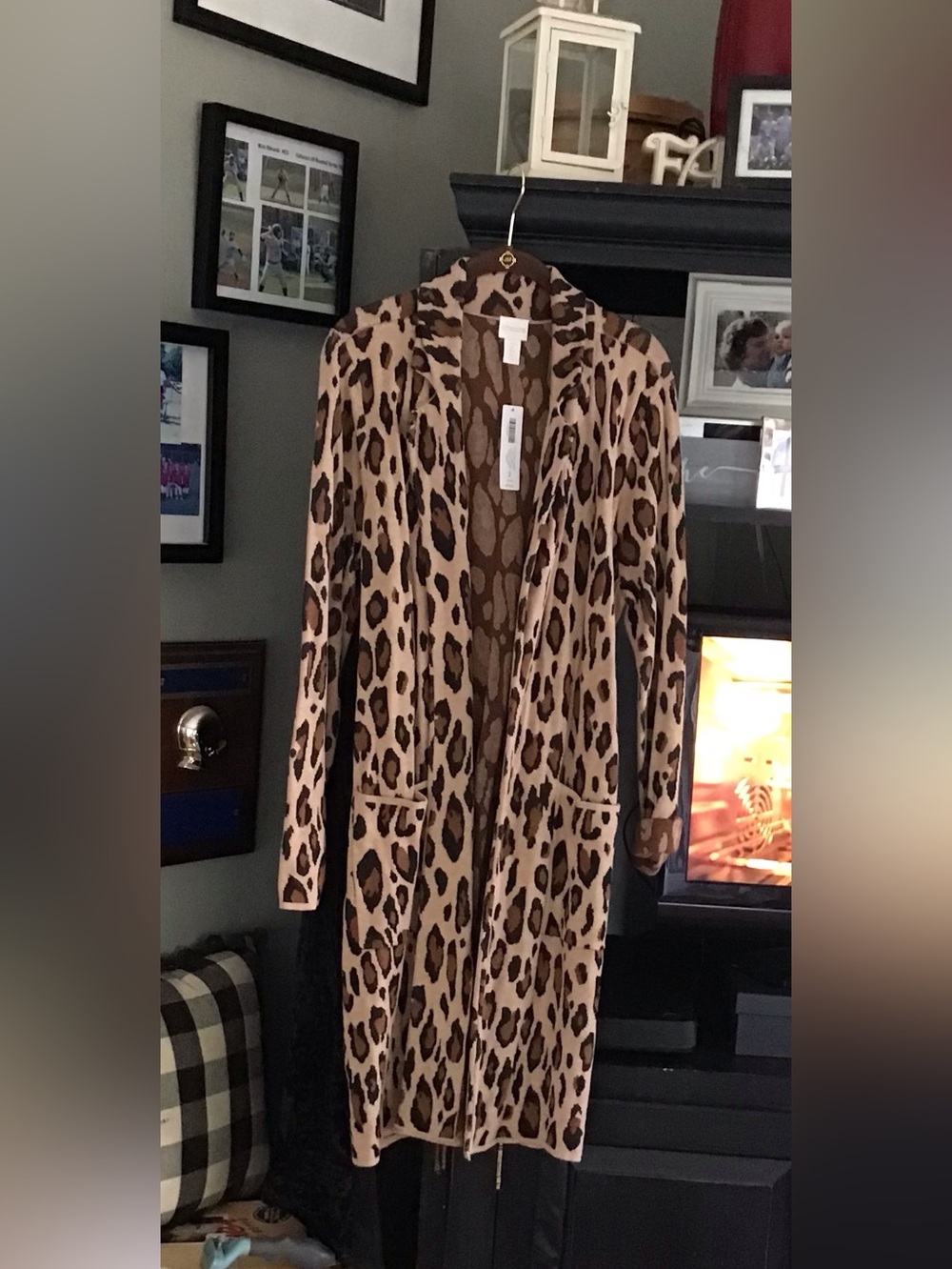 Chico’s New/W tag Jacquard Animal Print Topper!
